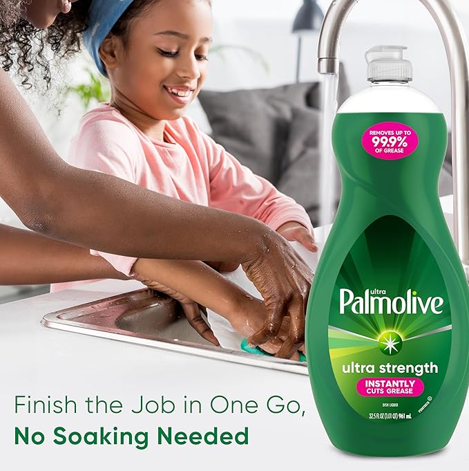 Palmolive Ultra Strength Liquid Dish Soap, Original Green, 32.5 Fluid Ounce (Packaging May Vary)