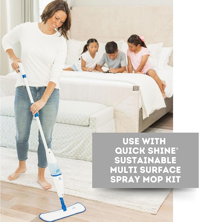 Quick Shine Plant Based Pet Floor Cleaner 27 oz, 2Pk | Ready to Use, Removes Dirt, Streak Free, No Rinse | Hardwood, Laminate, Luxury Vinyl Plank LVT, & Tile | Safer for Kids, Pets & Our Environment