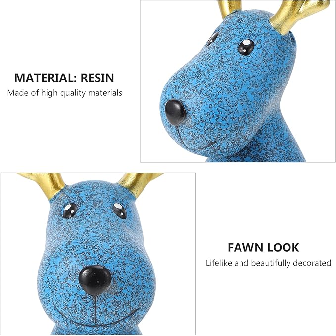 KALLORY Deer Eyeglasses Stand Decorative Glasses Storage Rack Resin Tabletop Eyewear Organizer for Home Desk Display