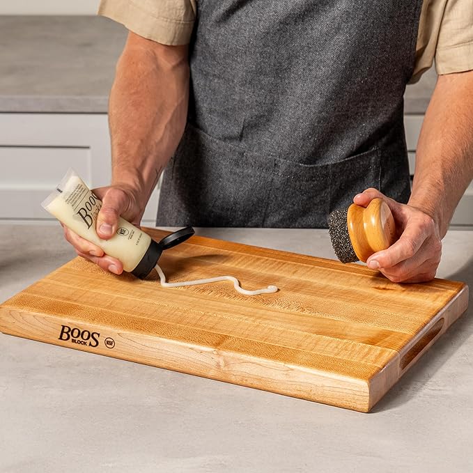John Boos 5 oz Board Cream with Beeswax and Mineral Oil for Wood Surface Care – All-Natural Conditioner & Sealer for Butcher Blocks, Wooden Cutting Boards, Countertops, and Utensils