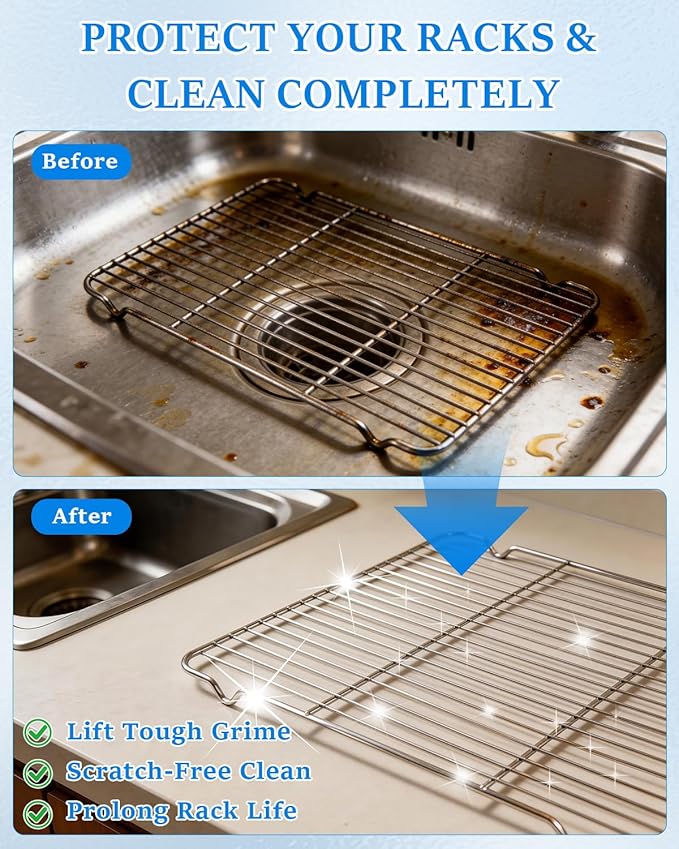 6 Pcs 2 Sizes Oven Rack Cleaning Bags, No Scrub Reusable PE Cleaning Bags,Leakproof Soaking Cleaner Bags for BBQ Grill,Grill Grate,Oven Rack, No Cleaner Included(15.7''×23.7''+19.7"× 27.5")