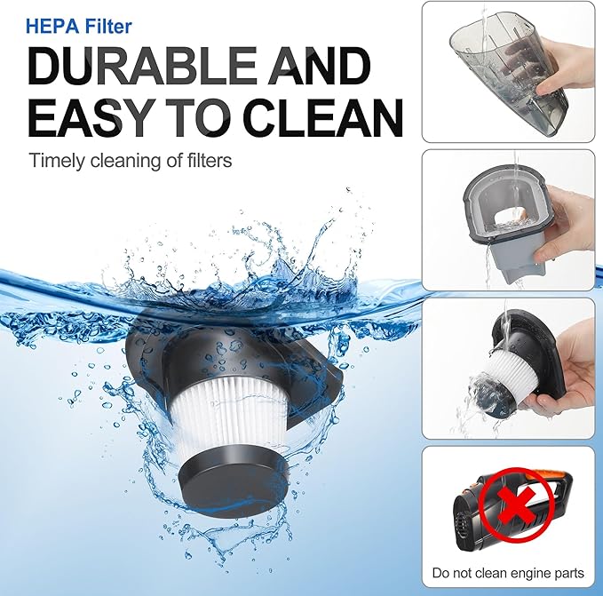 Handheld Vacuum Cordless,Powerful Suction 30Mins Long Runtime, Dust Busters Cordless Rechargeable with Two Washable Filters,Wet and Dry Hand Held Vacuum Cordless for Home, Car or Office