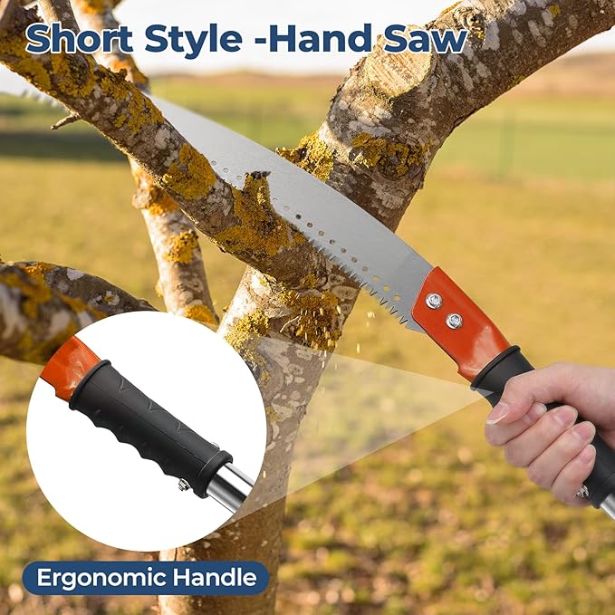 Pole Saws for Tree Trimming, 10FT Long Branch Cutter Handle Pruner, Heavy Duty Tree Trimmer Pole | Ergonomic Non-Slip Grip for Yard Garden and Patios High Branches Cutting