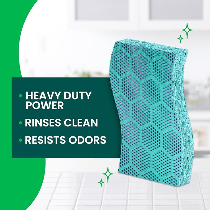 Scotch-Brite Odor Resist Heavy Duty Scrub Sponge, Dishwasher-Safe Kitchen sponges for Serious Scrubbing, Multipurpose Dish Sponge for Stuck-On Messes, 3 Scrubbing Sponges