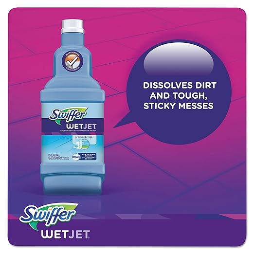Swiffer 23679CT WetJet System Cleaning-Solution Refill, 1.25 Liter, Open Window Fresh (Case of 6)