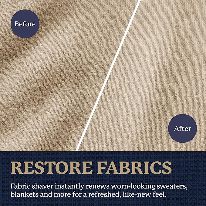 Farberware Fabric Shaver & Lint Remover Set–Battery Operated Sweater Shaver with Triple Blades and Extra Sticky Roller for Pet Hair, Fuzz & Pilling on Clothes, Upholstery & Bedding (Sage, Small)
