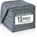 Microfiber Cleaning Cloths Bulk Pack-15 Pack, Microfiber Towels Bulk, Towels for Cars, Cleaning Rags Gray (12x12 inches)
