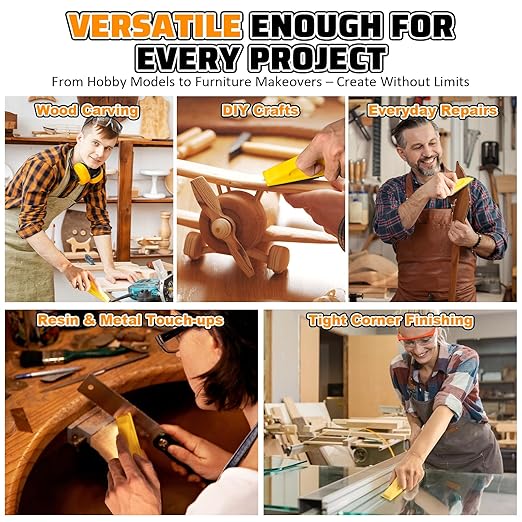 54PCS Premium Micro Sander, Detail & Mini Sander Block – Precision Small Hand Sanding Tool, 80–800 Grit Sandpaper Kit, 3-in-1 Set for Wood, Crafts, Furniture, Tight Spaces & DIY Projects