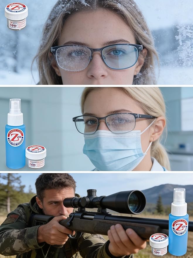 Zipp Wax Anti-Fog Cleaner No Ammonia, No Alcohol. Made with CocoNut Oil, Made in America (0.5 oz). Safe on All Lenses From Scopes, Eyeglasses, Masks, Goggles, and Camera Lenses.