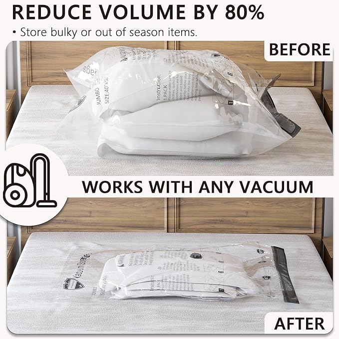 Vacuum Storage Bags with Electric Pump, Compression Packing Bags for Travel Luggage, Space Saver for Clothing Clothes Bedding Blankets Pillows, 10 Small