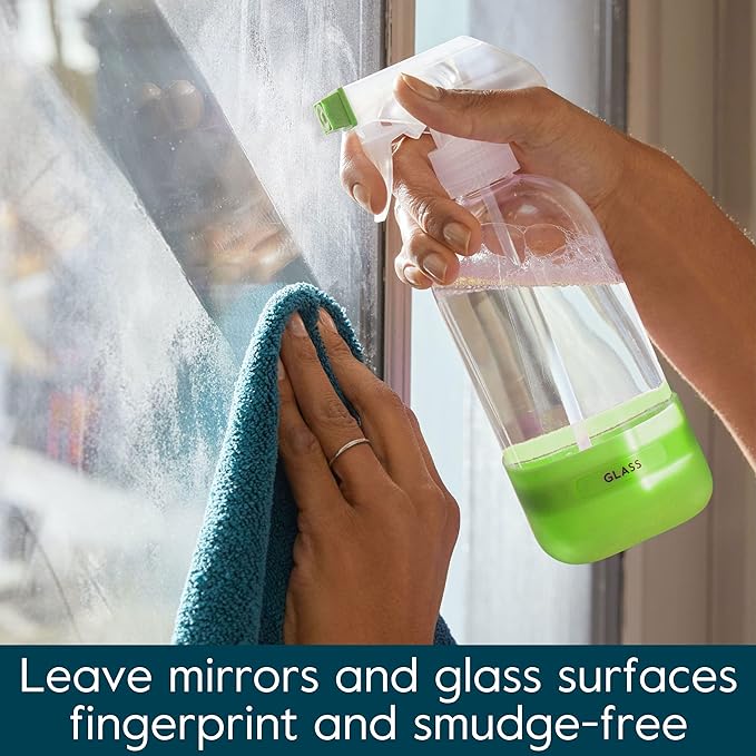 Grove Co. Glass Cleaner, Refill Concentrate (6 x 1 Fl Oz) Streak Free, Plant-based Household Cleaning Supplies, No Plastic Waste, Orange & Rosemary Fragrance, 3 x 2 Pack Refills