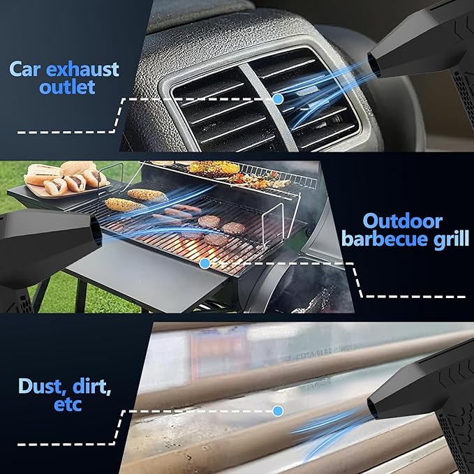 Ultra Powerful Compressed Air Duster - Electric Blower with 3-Speed Wind, Fast Charging, 130000RPM Motor - Ideal for Computers, Keyboards, Cars, and Home Cleaning