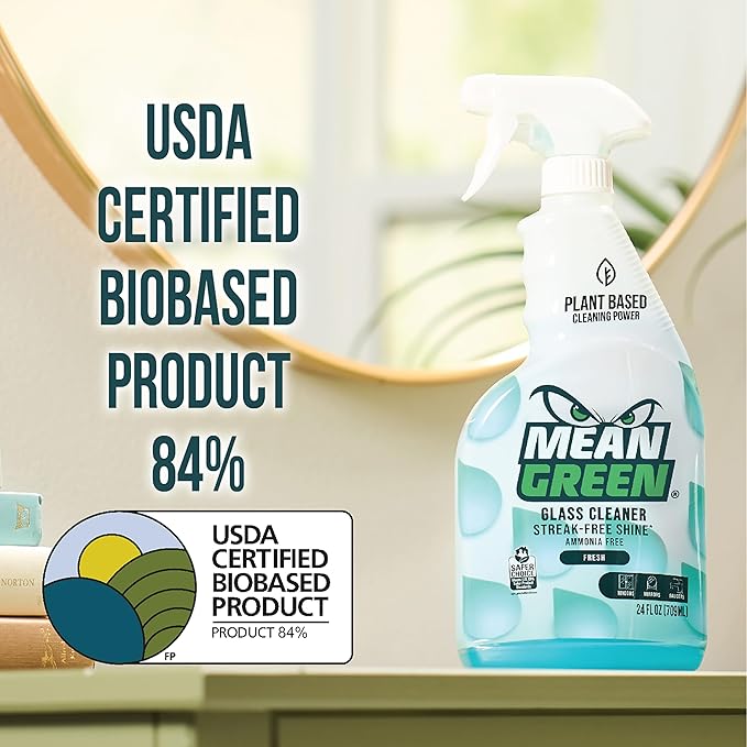 Mean Green Non-Concentrated Ready-to-Use Glass Cleaner, Fresh Scent, 24 Ounce