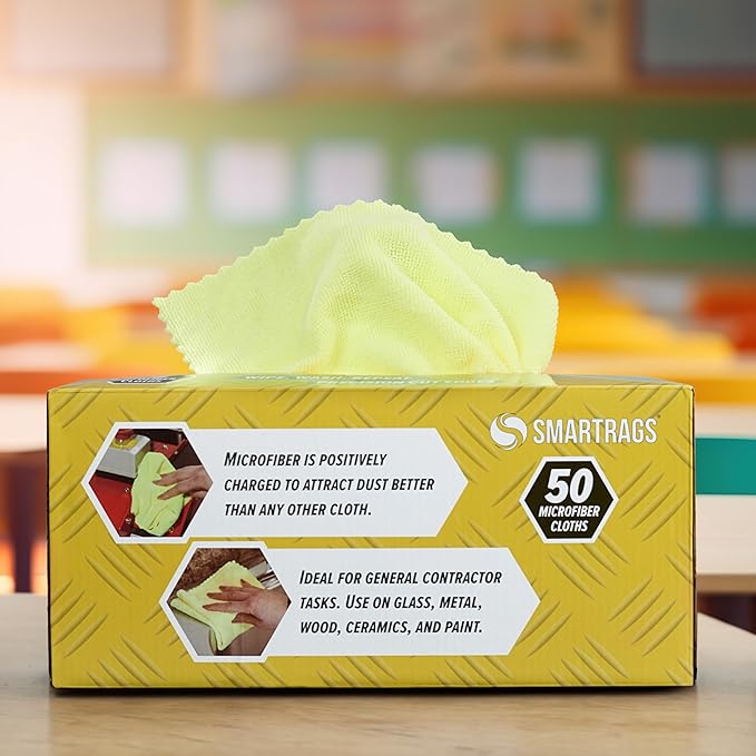 Arkwright Smart Rags Microfiber Cleaning Cloths, Pallet of 14400, Lint Free 180 GSM Reusable Towels for Auto, Office and Household Cleaning, 12 x 12 in, Yellow