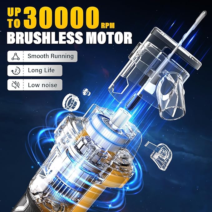 Cordless Drywall Cut-Out Tool for Dewalt 20V Battery, Brushless Rotary Saw, 30000 RPM, Adjustable Depth, Quick Bit Change, LED, Compact Spiral Saw for Cutting Wood Drywall,Sheetrock,Wood (Tool Only)