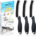 3Pcs Crevice Cleaning Brush Tool Grout Brush Cleaning Supplies, Home Essentials Bathroom Multifunctional Gap Scrub Hard Bristle Brushes for Household Use (Black Cleaning Brush-B)