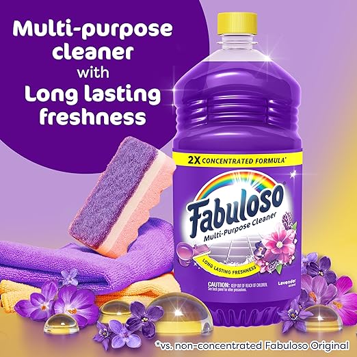 Fabuloso 2X Multi-Purpose Cleaner, No Rinse Floor Cleaner, Long-Lasting Freshness, Lavender Scent, 56 fl oz