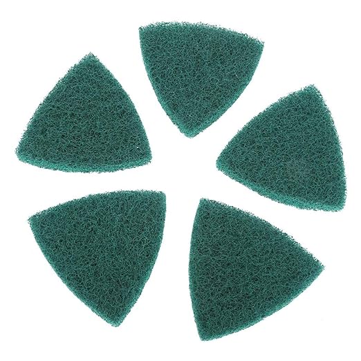 YWBL-WH Triangle Polishing Pads, 240 Grit, Self Adhesive, Nylon, 3.5x3.5x3.5 Inch, 5 Pack