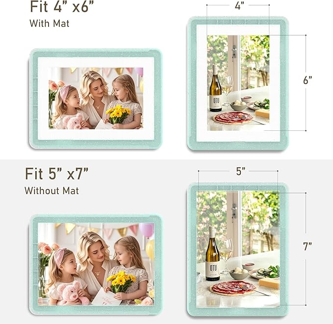 5x7 Picture Frame, Clear Acrylic Photo Frame with White Mat for 4x6 Photos, One-Piece Shatterproof Tool-Free Design, UV-Resistant Waterproof Tabletop Frame for Home Office Decor with 10-Year Warranty