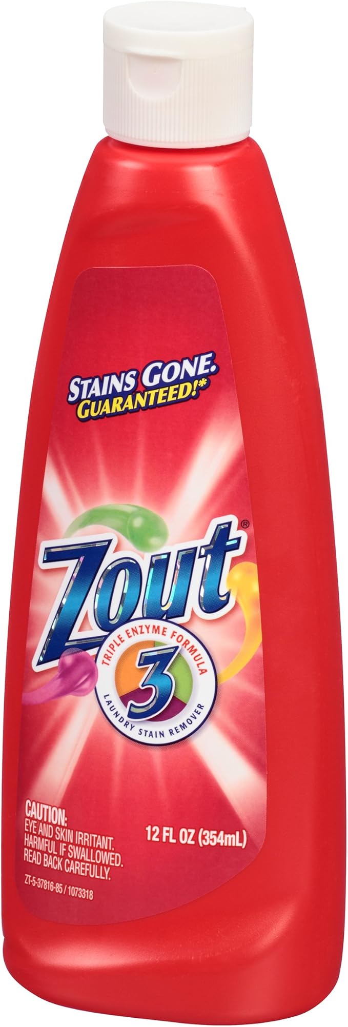 Zout Laundry Stain Remover, Triple Enzyme Formula, 12 Ounce (Pack of 3)