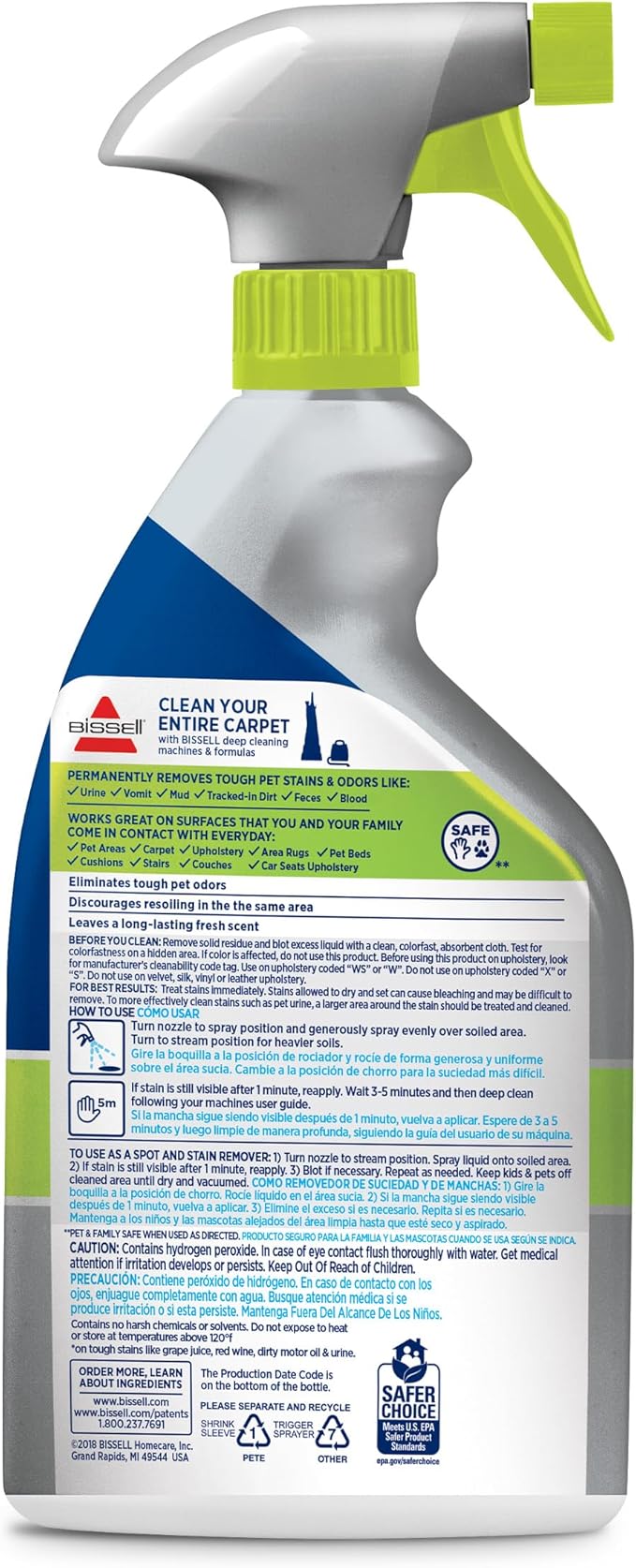 Bissell PET PRO OXY Stain Destroyer for Carpet and Upholstery, 22 oz, 2 pack, 17739