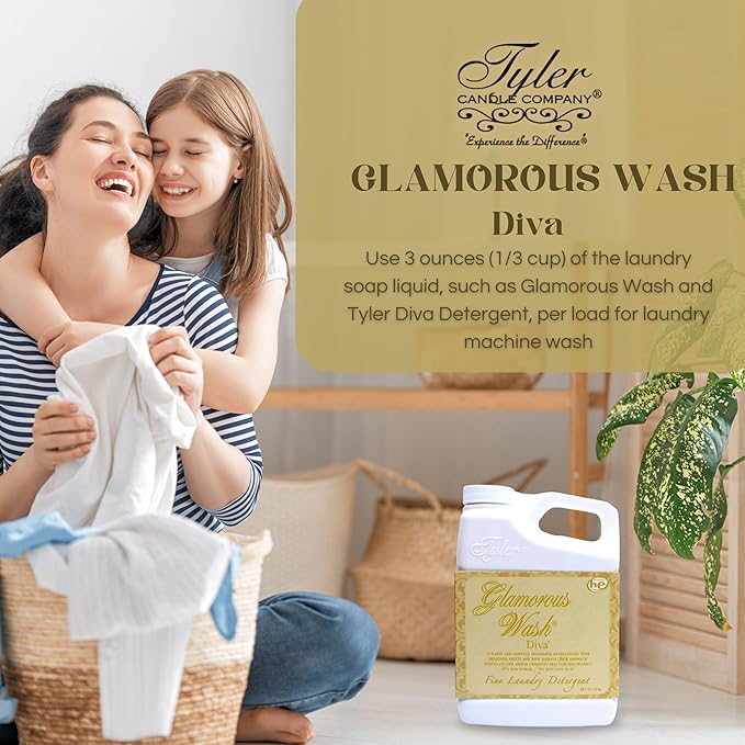 Worldwide Nutrition Bundle Compatible with Tyler Glamorous Wash Diva Laundry Liquid Detergent - Hand and Machine Washable Diva Laundry Detergent - 16 oz, 454-grams Detergent with Keychain