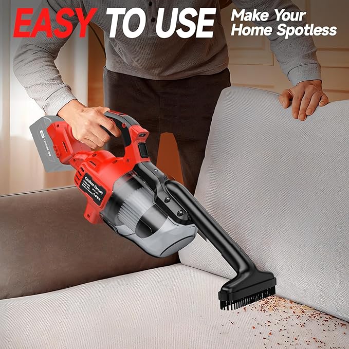Cordless Vacuum for Milwaukee M18 Battery, Handheld Vacuum Cleaner for Home Pet Hair Car, 5-in-1 Portable Shop Vac with 2 Washable HEPA Filter, 4 Multi Nozzle (Battery Not Included)