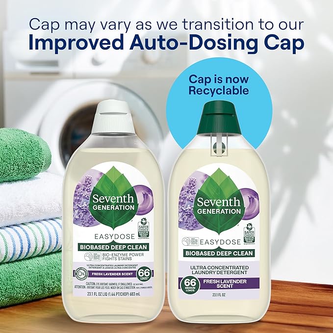 Seventh Generation EasyDose Laundry Detergent Fresh Lavender Ultra Concentrated Washing Detergent 23 oz