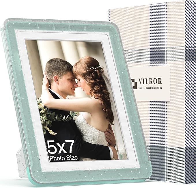 5x7 Picture Frame, Clear Acrylic Photo Frame with White Mat for 4x6 Photos, One-Piece Shatterproof Tool-Free Design, UV-Resistant Waterproof Tabletop Frame for Home Office Decor with 10-Year Warranty