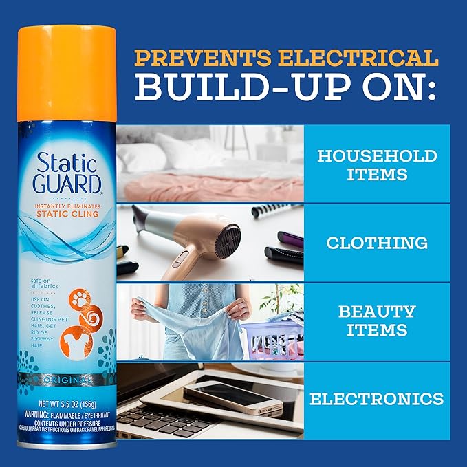 Static Guard Fabric Spray, Original Scent, 5.5 Ounce Can