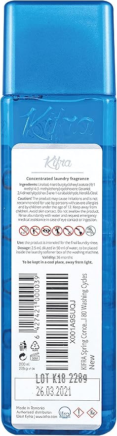 KIFRA SPRING Concentrated Laundry Fragrance 6.76 Fl Oz 200ml 80 Washing Cycles