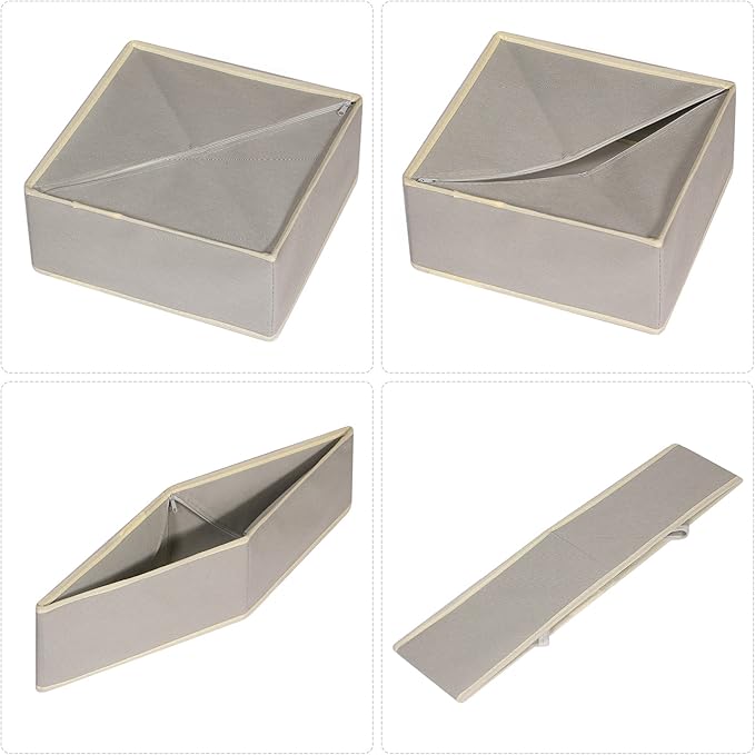 DIOMMELL Foldable Cloth Storage Box Closet Dresser Drawer Organizer Fabric Baskets Bins Containers Divider with Drawers for Clothes, Underwear, Bras, Socks, Lingerie, Clothing, Set of 6