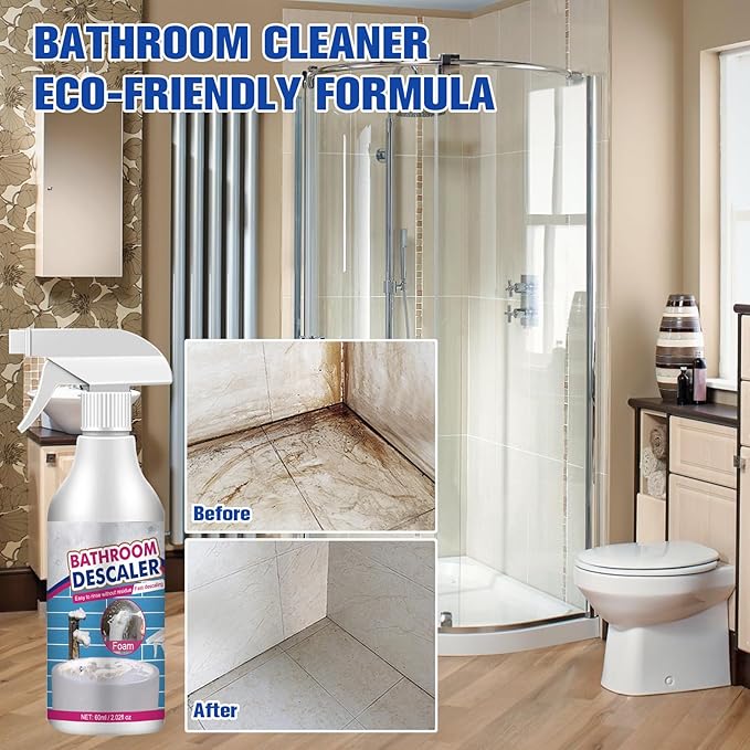 Bathroom Descaler Spray, 2 PCS Stubborn Stains Cleaner, Bathroom Foam Cleaner Spray, Bubble Cleaner Foam Spray, All Purpose Rinse Cleaning