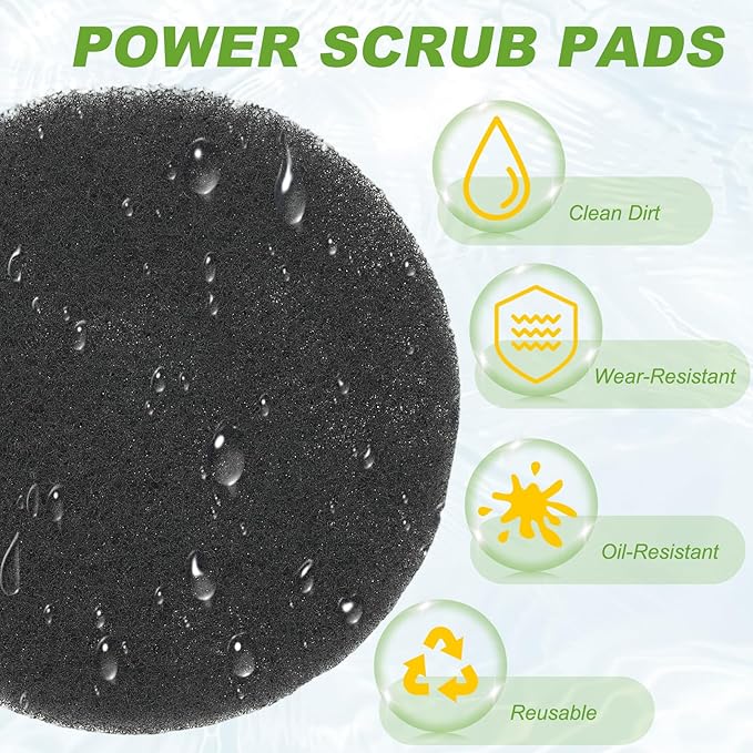 Power Scrub Pads, Scrubbing Pads 1000 Grits Scouring Discs - Fitting for (Home Kitchen Cleaning - Drill Attachment - Scrubber Replacement) 6 Pcs & 5 Inch & Gray