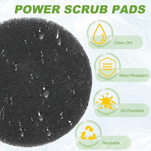 Power Scrub Pads, Scrubbing Pads 1000 Grits Scouring Discs - Fitting for (Home Kitchen Cleaning - Drill Attachment - Scrubber Replacement) 16 Pcs & 4 Inch & Gray
