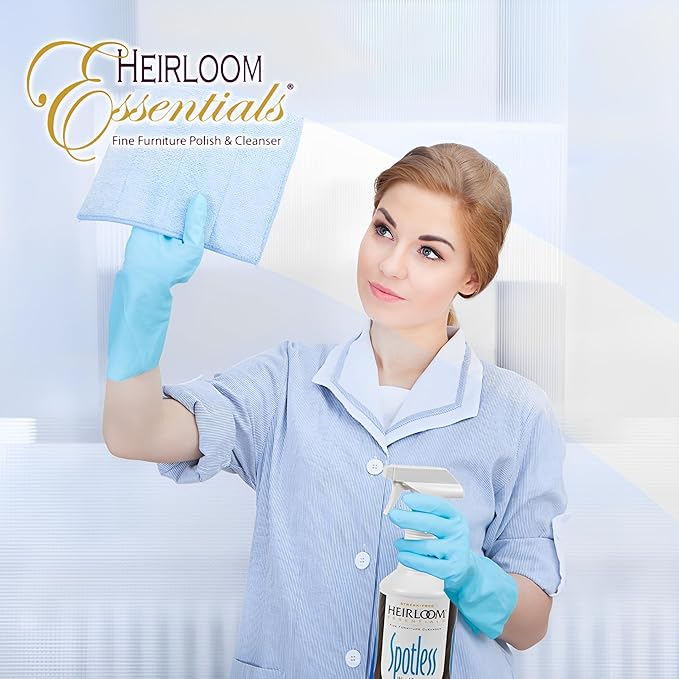 Heirloom Essentials Spotless Multisurface Cleaner Spray - Wood Cleaner Spray - Wood Furniture Cleaner & Glass Cleaner - Natural Window Cleaning Spray - Natural Wood Cleaner & Other Surfaces (32 oz)