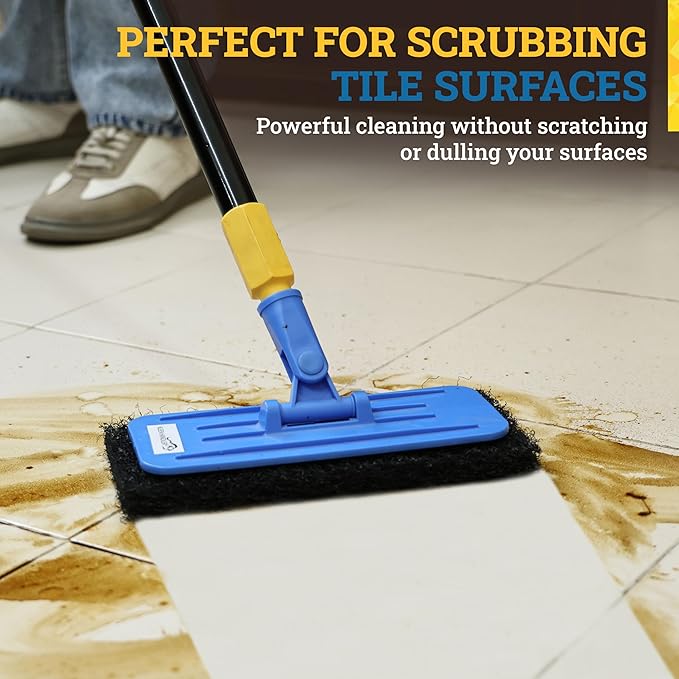 KLEEN HANDLER Cleaning and Stripping Pad | Heavy Duty Surface Cleaning Scrub, Scouring, Abrasive, Black (Pack of 5)