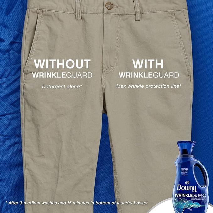 Downy WrinkleGuard Liquid Fabric Softener and Conditioner,Fresh,48 fl oz 48 Loads,(Pack of 4)