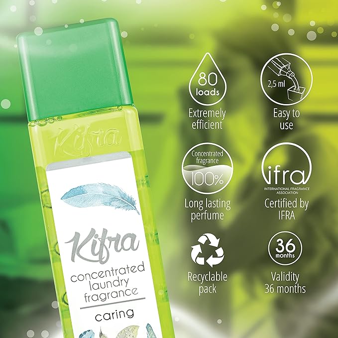 KIFRA CARING Concentrated Laundry Fragrance 6.76 Fl Oz 200ml 80 Washing Cycles