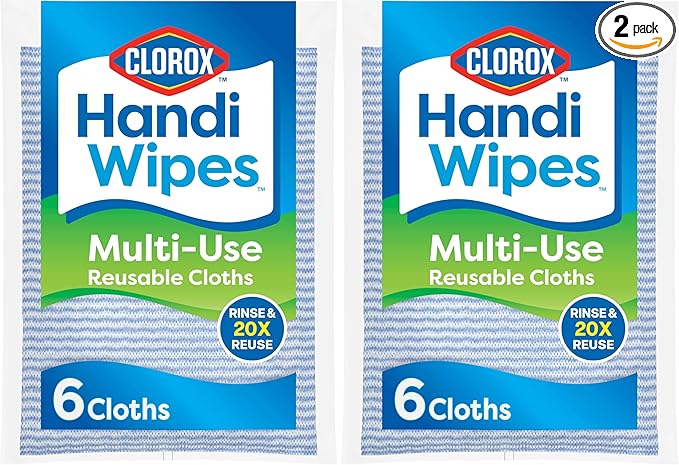 Handi Wipes Reusable Cloths, Extra Large,6 Count (Pack of 2)