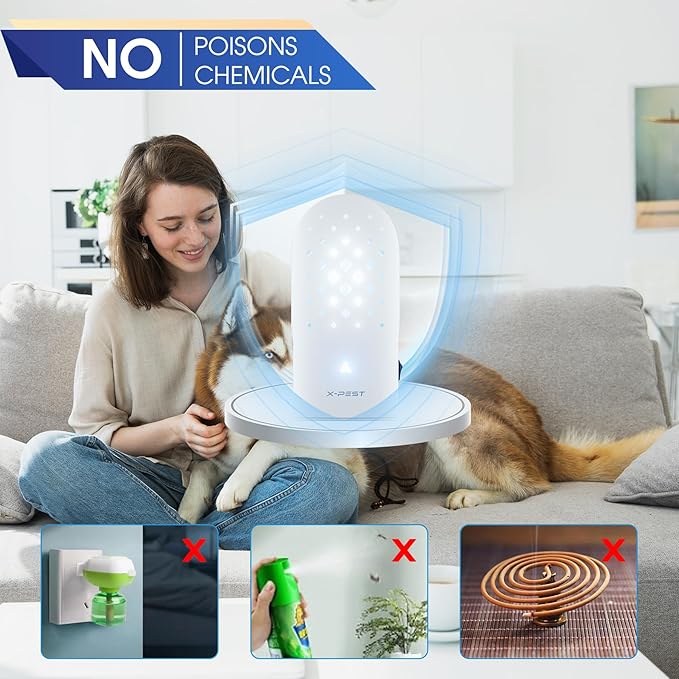 X-PEST Flying Insect Trap Indoor Plug-in for Mosquito, Flies, Fruit Flies, Moths, Gnats, Gnat Trap for Indoor Area Use(2 Devices+ 10 Glue Boards)