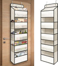 TYMENSH Over Door Organizer with 5 Large Pockets, Heavy Duty Hanging Organizer Storage, Closet Bathroom Nursery Bedroom Dorm, Toys Cosmetics Sundries and Baby Essentials, White