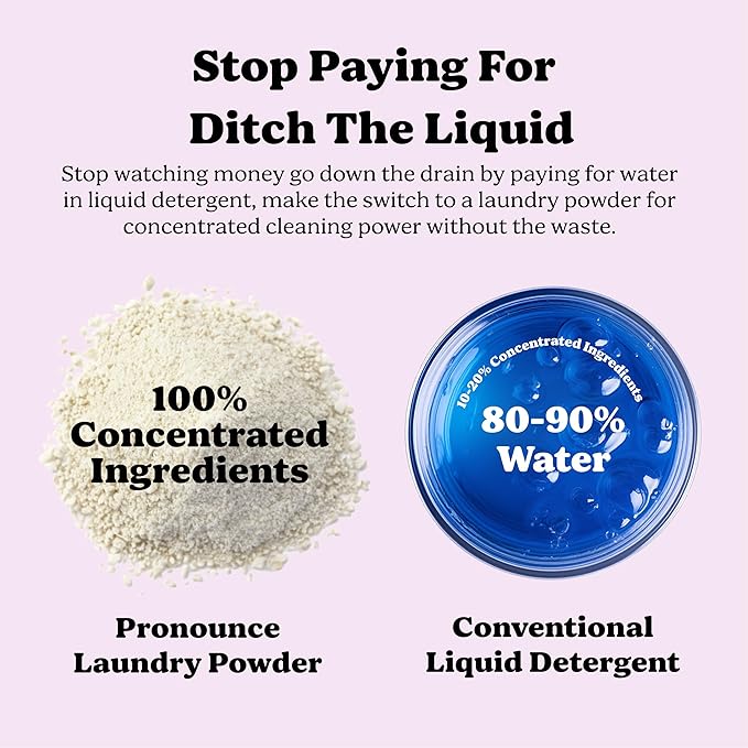 Pronounce Laundry Detergent Powder Alternative | Cleaner Ingredients. Safer for Sensitive Skin. Stain + Smell Fighting. With Essential Oils. HE Safe (Lavender, 120 Loads).
