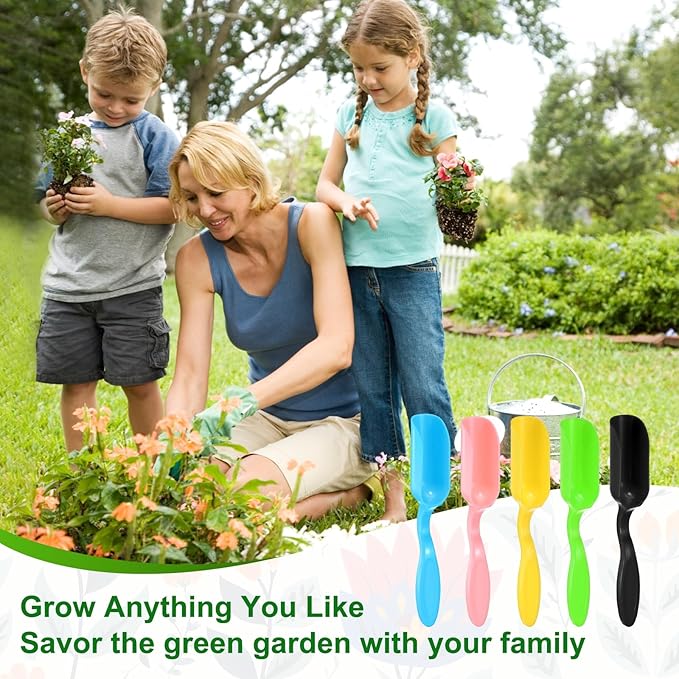 20-Pack Mini Gardening Shovel Spoons, Plastic Garden Soil Scoops for Cultivation Digging Transplanting/Flower Planting/Plant Succulent, Colorful Small Gardening Tools [Multicolor]