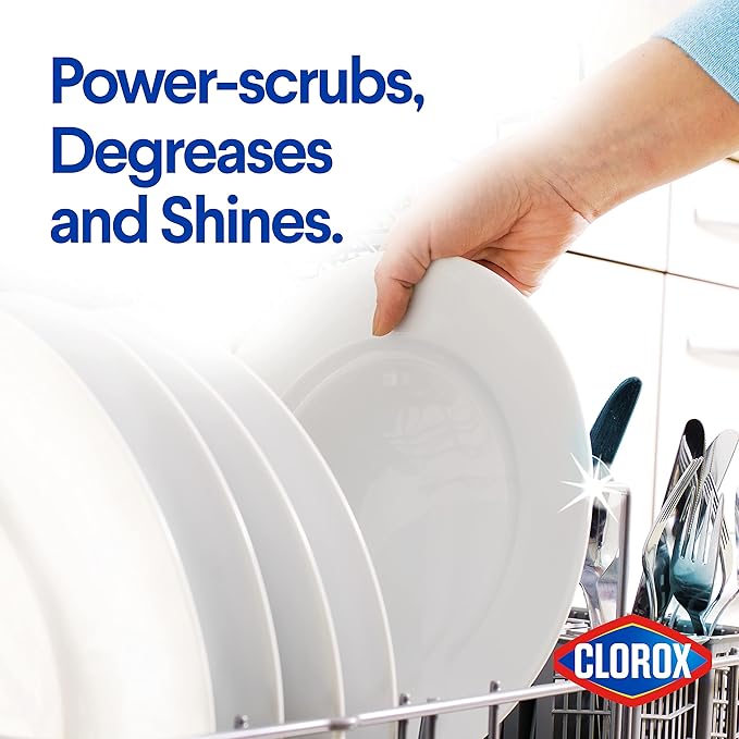 Clorox Triple Action Dishwasher Detergent Pacs, 16 Count Dishwashing Pacs, Fresh Scent