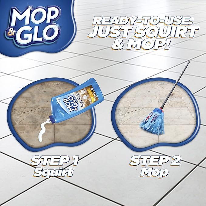 Mop & Glo Professional Multi-Surface Floor Cleaner, Fresh Citrus Scent, 64 Oz (Pack of 2)