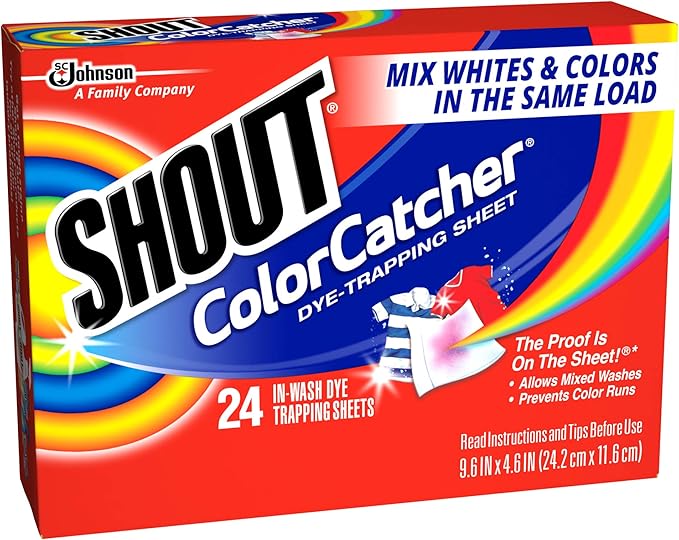 Shout Color Catcher Sheets for Laundry, Allow Mixed Washes, Prevent Color Runs and Maintain Original Clothing, 24 Count (Pack of 2)