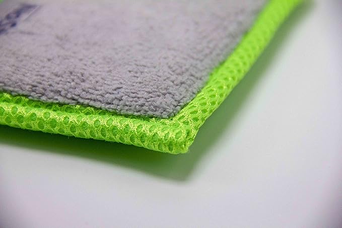 Kitchen Sponge | Odor Resistant, Non-Scratch Microfiber Mesh & Terry Cloth Sponge, Long Lasting Odor Protection | Durable, 4 Pack
