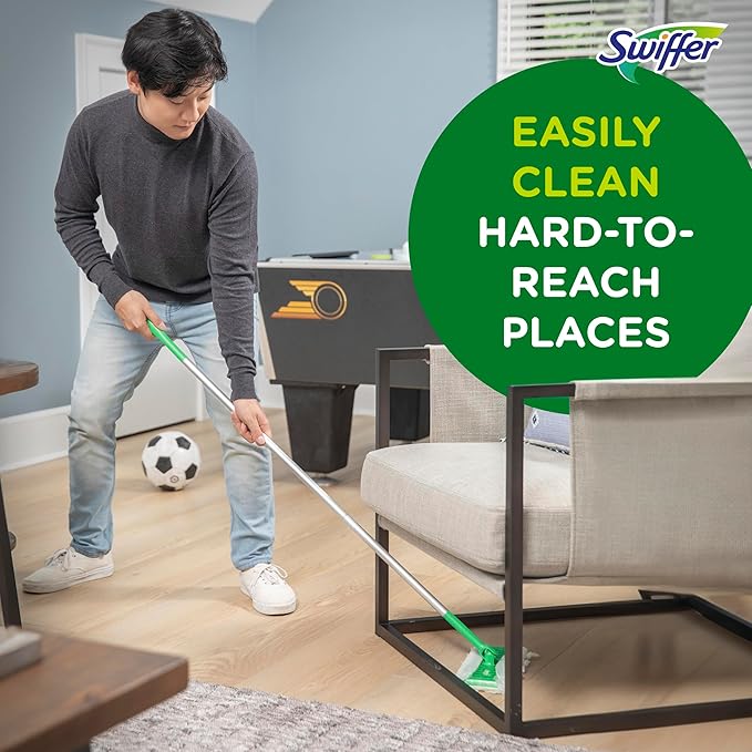 Swiffer Sweep + Mop, Dry Pads Refill, Floor Cleaner for Dirt, Dust, Hair, Cleaning Cloths for Mopping Home, Bathroom, Kitchen, Dust Mop, Floor Duster, Lavender, 52ct