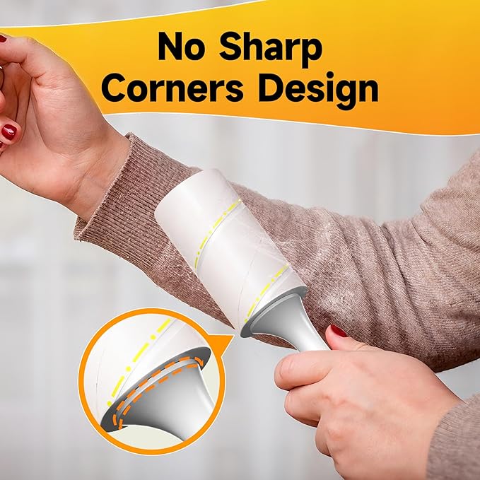 Extra Sticky Lint Roller, 1000 Sheets Value Pack with 3 Reinforced Handles, Tear-Resistant Sheets for Pet Hair, Clothes, Couch & Car